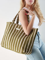 Sac Port paule Floral Coton Bindi atelier Vert floral MS-vue-porte