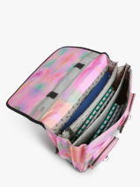 Cartable Enfant 3 Compartiments Cameleon Rose vintage fantasy CA41-vue-porte