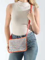 Sac Bandoulire Over The Rainbow Coton Le voyage en panier Bleu over the rainbow PM871-vue-porte