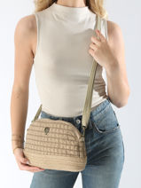 Sac Bandoulire Gaufrette Polyester Le voyage en panier Beige gaufrette PM883-vue-porte
