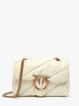 Sac Bandouli�re Love Bag Puff Cuir Pinko Beige love bag puff A26T