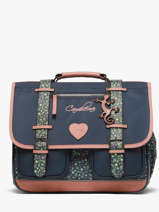 Cartable Enfant 2 Compartiments Cameleon Bleu vintage fantasy CA38