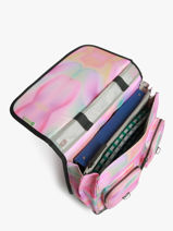 Cartable  Roulettes Enfant 2 Compartiments Cameleon Rose vintage fantasy CR38-vue-porte