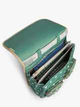 Cartable  Roulettes 3 Compartiments Cameleon Vert vintage fantasy CR41-vue-porte