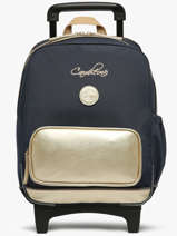 Sac A Dos  Roulettes 2 Compartiments Cameleon Bleu vintage fantasy SR40