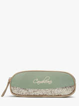 Trousse Enfant 2 Compartiments Cameleon Vert vintage fantasy TROU