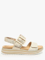 Sandales Semelle Compense En Cuir Remonte Blanc women 90