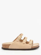 Mules Florida En Cuir Birkenstock Beige women 1029480