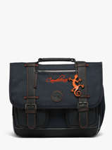 Boekentas Voor Kinderen 2 Compartimenten Cameleon Blauw vintage urban CA35