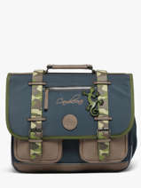 Cartable Enfant 2 Compartiments Cameleon Gris vintage urban CA38