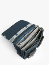 Cartable Enfant 3 Compartiments Cameleon Bleu vintage urban CA41-vue-porte