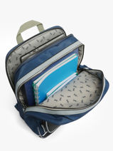 Rugzak 2 Compartimenten Cameleon Blauw vintage urban SO40-vue-porte