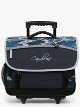 Cartable  Roulettes Enfant 3 Compartiments Cameleon Bleu actual CR41