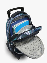 Rugzak Op Wieltjes Cameleon Blauw actual AUD-PIQU-vue-porte