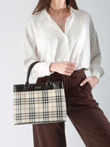Preloved Nova Check Handtas Leder Burberry Beige second life 1320627-vue-porte