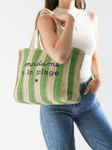 Sac Port paule Cabas Gerard pasquier Vert cabas P25032-vue-porte