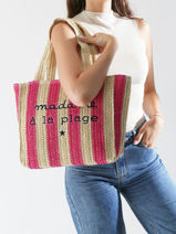Schoudertas Cabas Gerard pasquier Roze cabas P25032-vue-porte