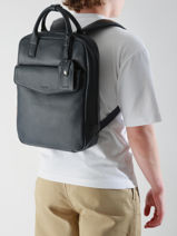 Sac à Dos Business Flandres 1 Compartiment Cuir Etrier Bleu flandres EFLA8271-vue-porte