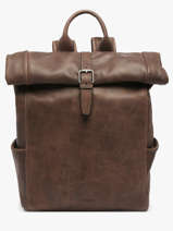 Sac  Dos Spider 2 Compartiments Cuir Etrier Marron spider ESPI8102