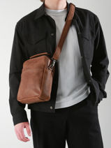 Cross Body Tas Spider Leder Etrier Bruin spider ESPI732M-vue-porte