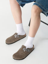 Mules Boston Concrete Gray En Cuir Birkenstock Gris men 1029210-vue-porte