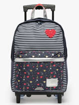 Sac A Dos  Roulettes 2 Compartiments Tann's Bleu les fantaisies f 73321