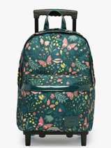Sac A Dos  Roulettes 2 Compartiments Tann's Vert les fantaisies f 73266