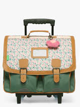 Cartable  Roulettes 2 Compartiments Tann's Vert les fantaisies f 43267