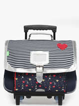 Cartable  Roulettes 2 Compartiments Tann's Bleu les fantaisies f 42321