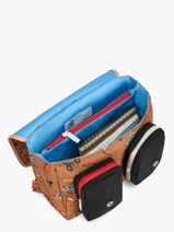 Cartable 1 Compartiment Hello hossy Marron cool kids 7-vue-porte