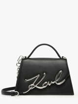 Sac Bandouli�re K Signature Cuir Karl lagerfeld Noir k signature A1W30036