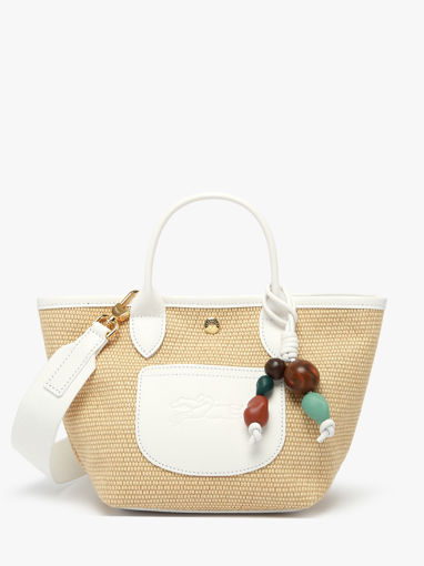 Longchamp Le panier pliage perles Sac port travers Blanc