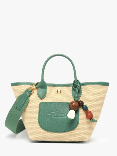 Longchamp Le panier pliage perles Sac port� travers Vert