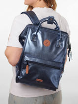 Personaliseerbare Rugzak Adventurer Medium Cabaia Blauw adventurer BAGS-vue-porte