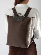 Longchamp Le pliage green Rugzak Bruin-vue-porte