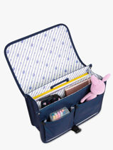 Cartable 2 Compartiments Cabaia Bleu school S-vue-porte