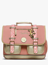 Boekentas Voor Kinderen 2 Compartimenten Cameleon Roze vintage fantasy CA38