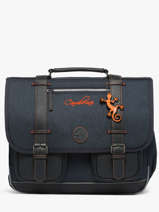 Boekentas Kinderen 3 Compartimenten Cameleon Blauw vintage urban CA41