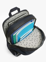 Rugzak 2 Compartimenten Cameleon Blauw vintage urban SO40-vue-porte