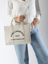 Sac Port Main Rsg Coton Karl lagerfeld Blanc rsg A1W50010-vue-porte