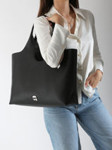 Schoudertas K Ikon Polyurethaan Karl lagerfeld Zwart k ikon A3W30096-vue-porte