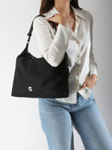 Sac Port paule K Ikon Nylon Karl lagerfeld Noir k ikon A3W30123-vue-porte