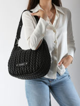 Schoudertas K Weave Polyurethaan Karl lagerfeld Zwart k weave A3W30147-vue-porte