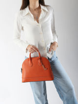 Sac  Main Belleville Cuir Lancel Orange belleville A13736-vue-porte