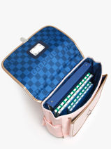 Boekentas 2 Compartimenten Caramel et cie Roze boheme FI-vue-porte