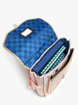 Boekentas 2 Compartimenten Caramel et cie Roze boheme FI-vue-porte