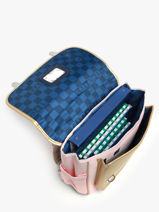 Boekentas 2 Compartimenten Caramel et cie Roze boheme FI-vue-porte