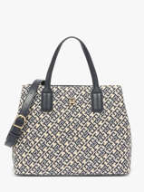 Sac Bandoulire Th Jacquard Polyurethane Tommy hilfiger Bleu th jacquard AW17444