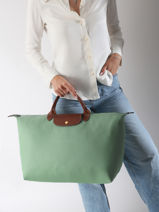 Longchamp Le pliage original Sac de voyage Vert-vue-porte