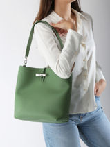Longchamp Le roseau Schoudertas Groen-vue-porte